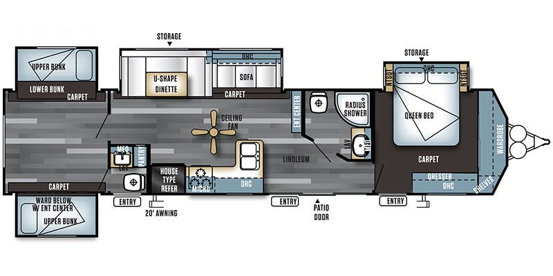 Full Specs for 2016 Forest River Salem Villa 402QBQ RVs ... wiring diagram winnebago destination 