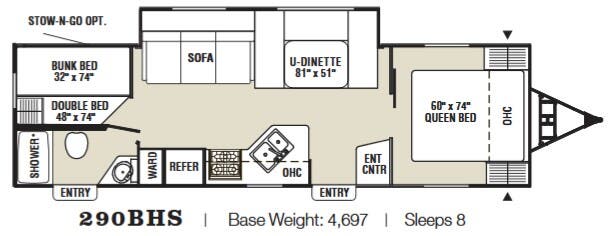 View 2008 Coachmen Captiva Ultra Lite 290BHS complete specs and manufacturer brochures