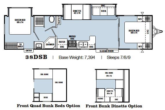 View 2009 Coachmen Spirit of America 38DSB complete specs and manufacturer brochures