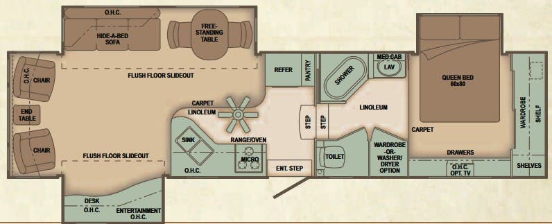 View 2010 Carriage Cameo 34CK3 complete specs and manufacturer brochures
