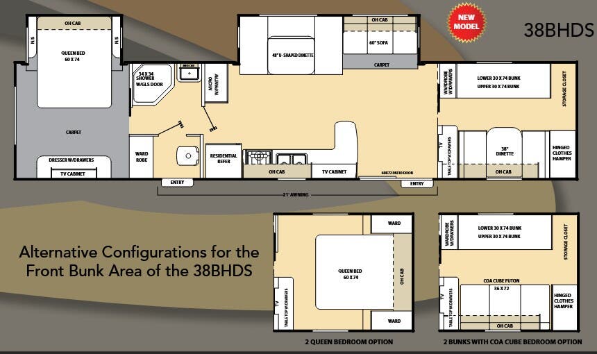 View 2010 Coachmen Catalina 38 BHDS complete specs and manufacturer brochures