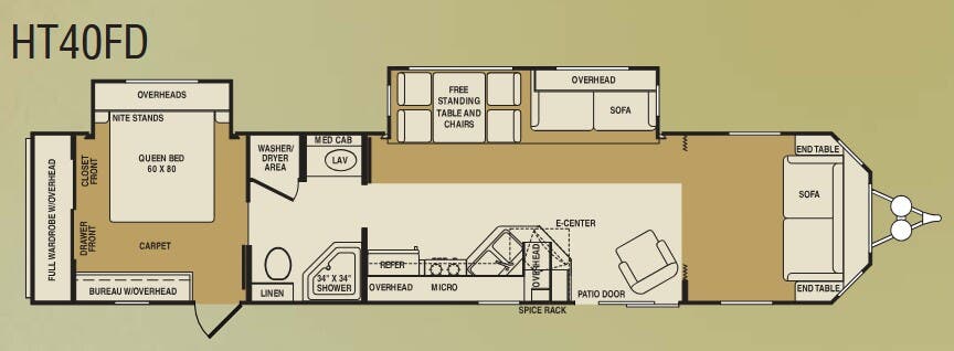 View 2010 CrossRoads Hampton HT40FD complete specs and manufacturer brochures