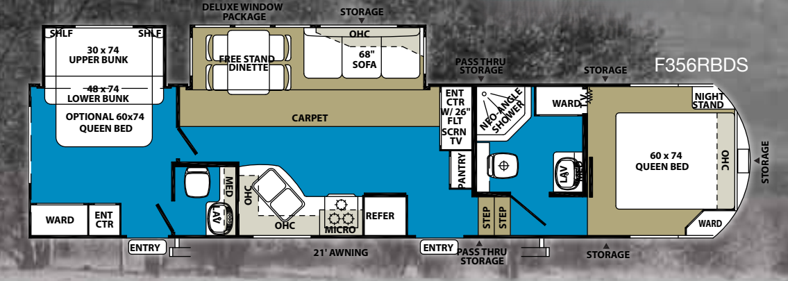 View 2010 Forest River Wildwood Heritage Glen 356RBDS complete specs and manufacturer brochures