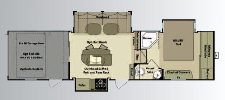 View 2010 Highland Ridge Open Range Rolling Thunder H341RGR complete specs and manufacturer brochures