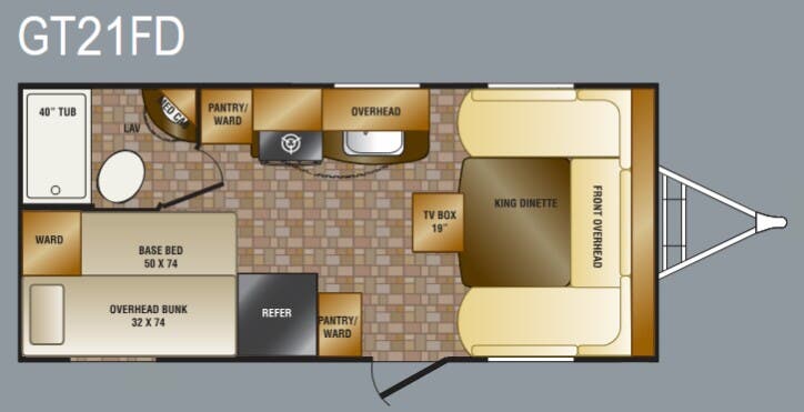 View 2011 CrossRoads Slingshot GT21FD complete specs and manufacturer brochures