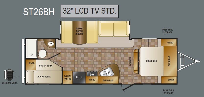 View 2011 CrossRoads Sunset Trail Lite Weight ST26BH complete specs and manufacturer brochures
