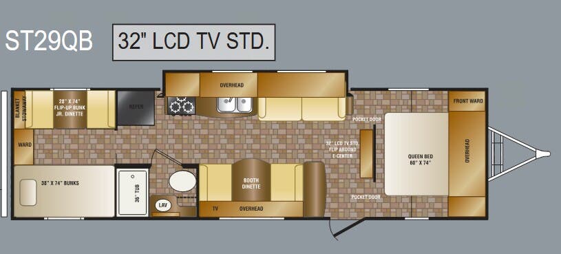 View 2011 CrossRoads Sunset Trail Lite Weight ST29QB complete specs and manufacturer brochures