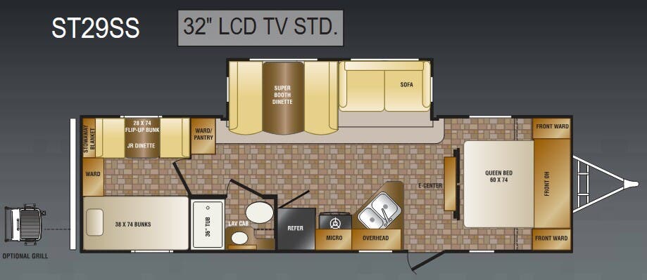 View 2011 CrossRoads Sunset Trail Lite Weight ST29SS complete specs and manufacturer brochures