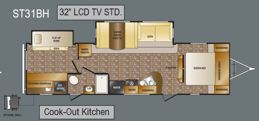 View 2011 CrossRoads Sunset Trail Lite Weight ST31BH complete specs and manufacturer brochures