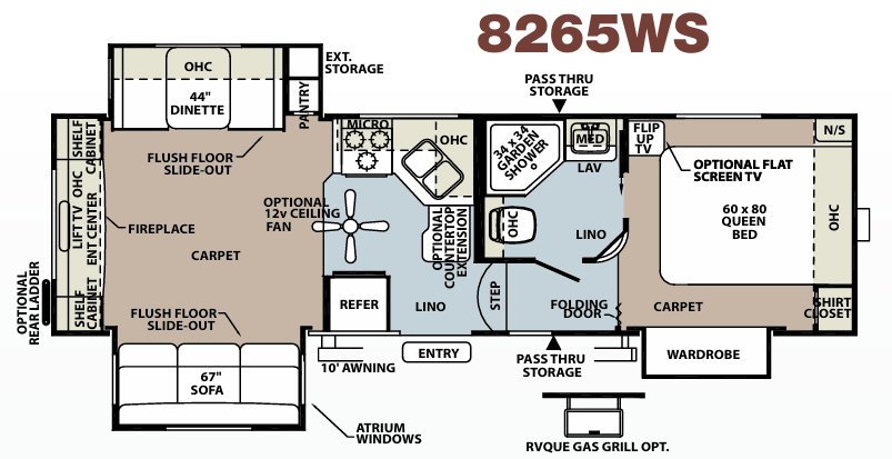 View 2011 Forest River Rockwood Signature Ultra Lite 8265WS complete specs and manufacturer brochures