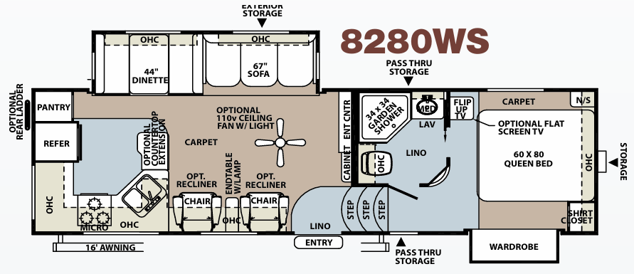 View 2011 Forest River Rockwood Signature Ultra Lite 8280WS complete specs and manufacturer brochures