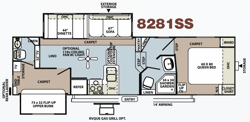 View 2011 Forest River Rockwood Signature Ultra Lite 8281SS complete specs and manufacturer brochures