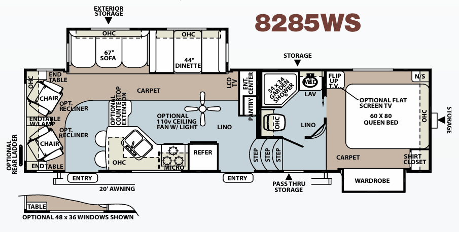 View 2011 Forest River Rockwood Signature Ultra Lite 8285WS complete specs and manufacturer brochures