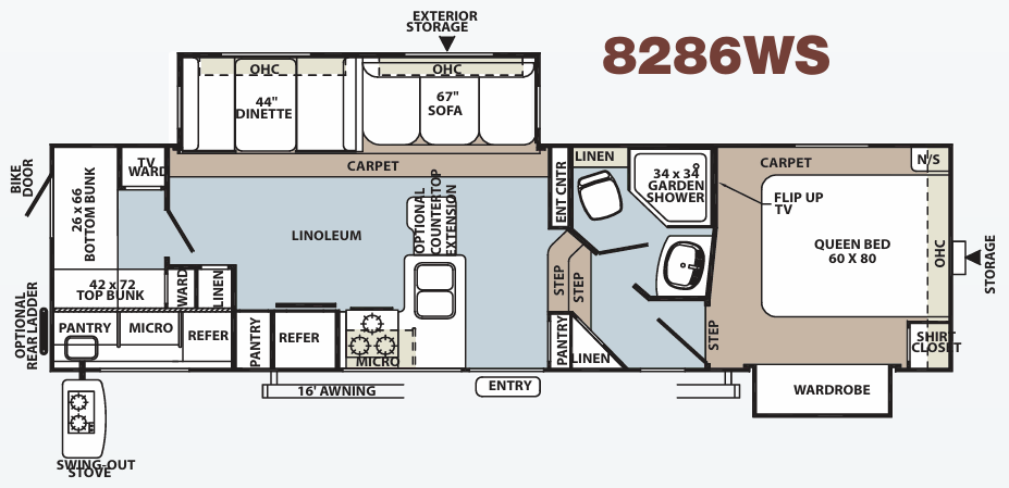 View 2011 Forest River Rockwood Signature Ultra Lite 8286WS complete specs and manufacturer brochures