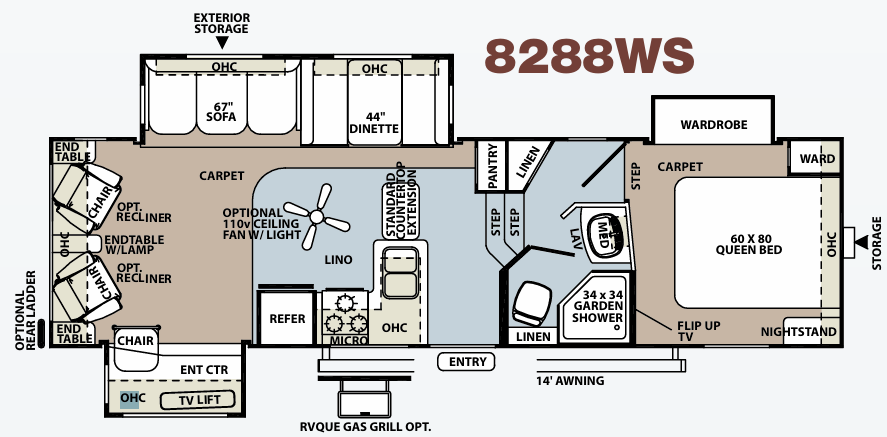 View 2011 Forest River Rockwood Signature Ultra Lite 8288WS complete specs and manufacturer brochures