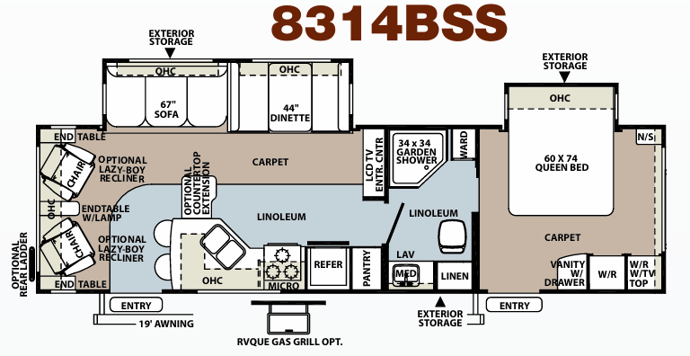 View 2011 Forest River Rockwood Signature Ultra Lite 8314BSS complete specs and manufacturer brochures