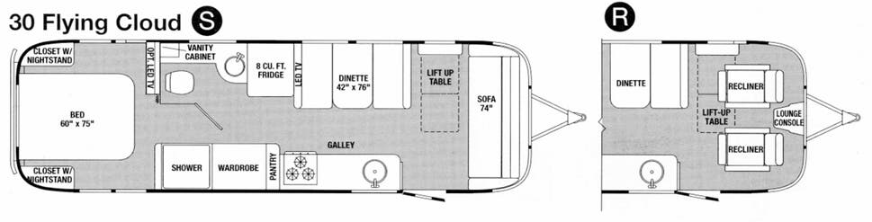 View 2012 Airstream Flying Cloud 30 complete specs and manufacturer brochures