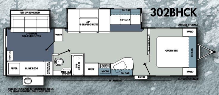 View 2012 Coachmen Catalina Santara 302BHCK complete specs and manufacturer brochures
