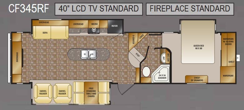View 2012 CrossRoads Cruiser Patriot CF345RF complete specs and manufacturer brochures