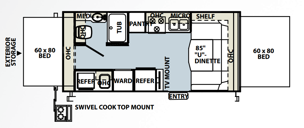 View 2012 Forest River Rockwood Roo 21DK complete specs and manufacturer brochures
