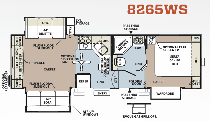 View 2012 Forest River Rockwood Signature Ultra Lite 8265WS complete specs and manufacturer brochures
