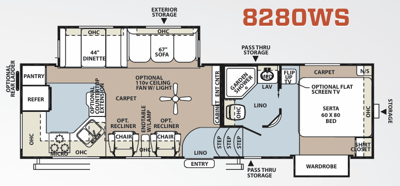 View 2012 Forest River Rockwood Signature Ultra Lite 8280WS complete specs and manufacturer brochures