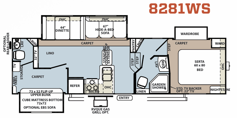 View 2012 Forest River Rockwood Signature Ultra Lite 8281WS complete specs and manufacturer brochures