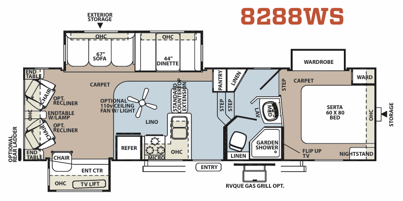 View 2012 Forest River Rockwood Signature Ultra Lite 8288WS complete specs and manufacturer brochures
