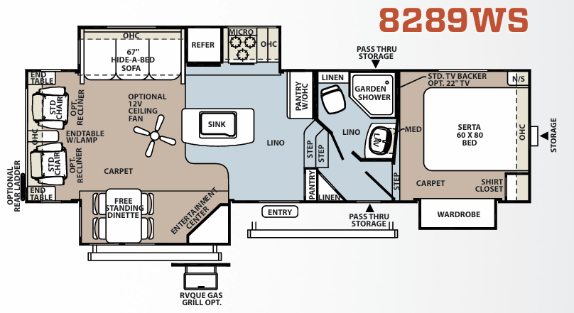 View 2012 Forest River Rockwood Signature Ultra Lite 8289WS complete specs and manufacturer brochures