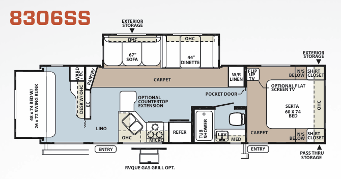 View 2012 Forest River Rockwood Signature Ultra Lite 8306SS complete specs and manufacturer brochures