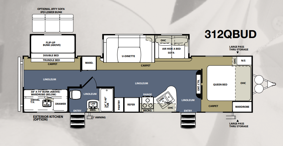 View 2012 Forest River Wildwood Heritage Glen Lite 312QBUD complete specs and manufacturer brochures