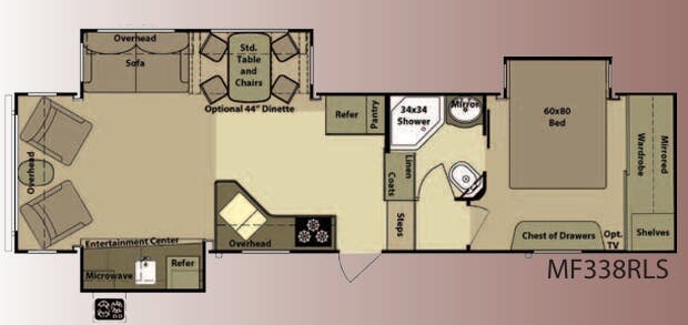 View 2012 Highland Ridge Mesa Ridge MF338RLS complete specs and manufacturer brochures