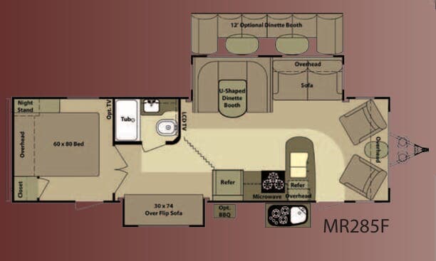 View 2012 Highland Ridge Mesa Ridge MR285F complete specs and manufacturer brochures