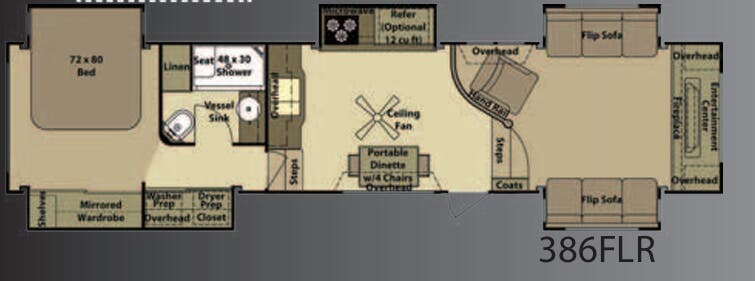 View 2012 Highland Ridge Open Range 386FLR complete specs and manufacturer brochures