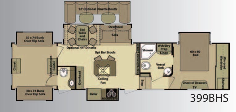 View 2012 Highland Ridge Open Range 399BHS complete specs and manufacturer brochures