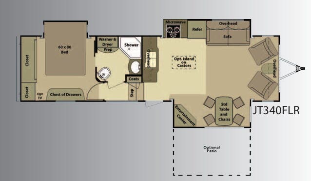 View 2012 Highland Ridge Open Range Journeyer JT340FLR complete specs and manufacturer brochures
