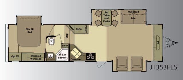 View 2012 Highland Ridge Open Range Journeyer JT353FES complete specs and manufacturer brochures