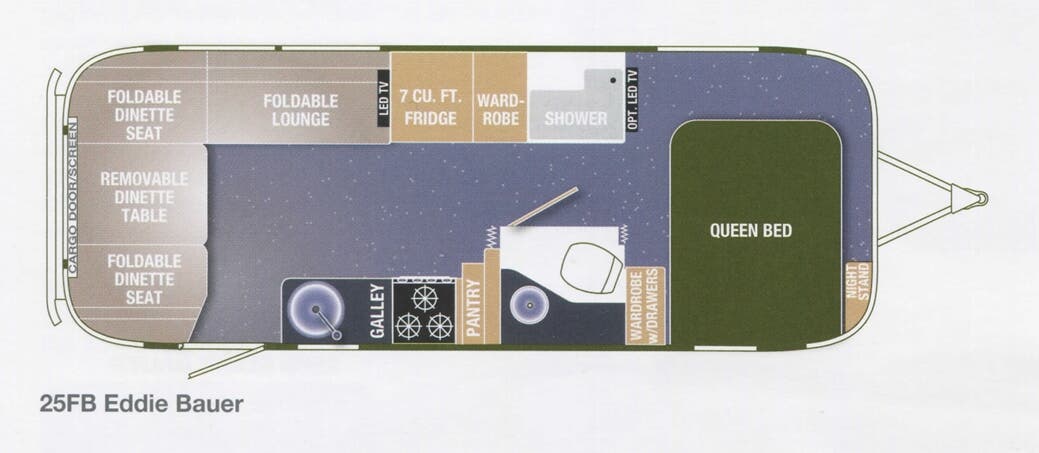 View 2013 Airstream Eddie Bauer 25FB complete specs and manufacturer brochures