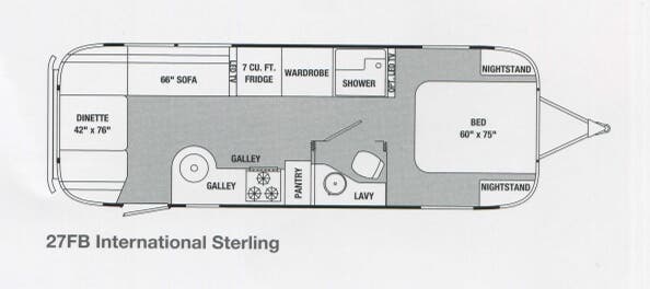 View 2013 Airstream International Sterling 27FB complete specs and manufacturer brochures