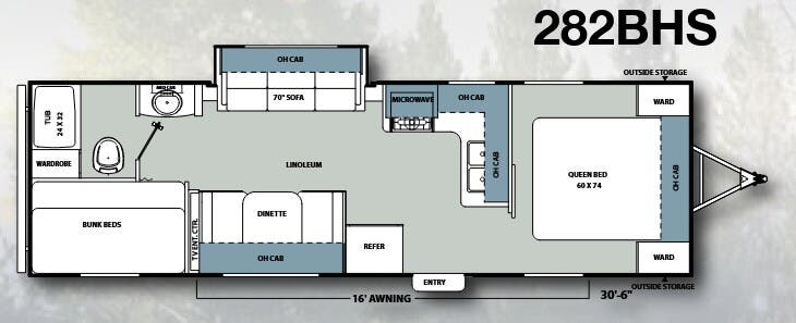 View 2013 Coachmen Catalina Santara 282BHS complete specs and manufacturer brochures