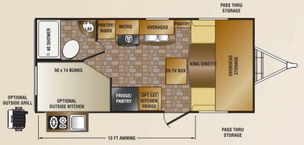 View 2013 CrossRoads Sunset Trail Super Lite ST190FD complete specs and manufacturer brochures