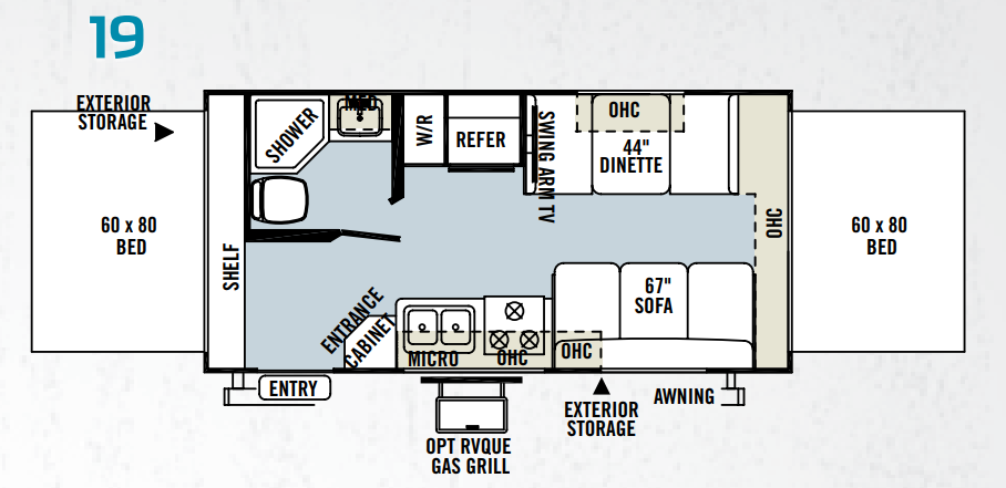 View 2013 Forest River Rockwood Roo 19 complete specs and manufacturer brochures