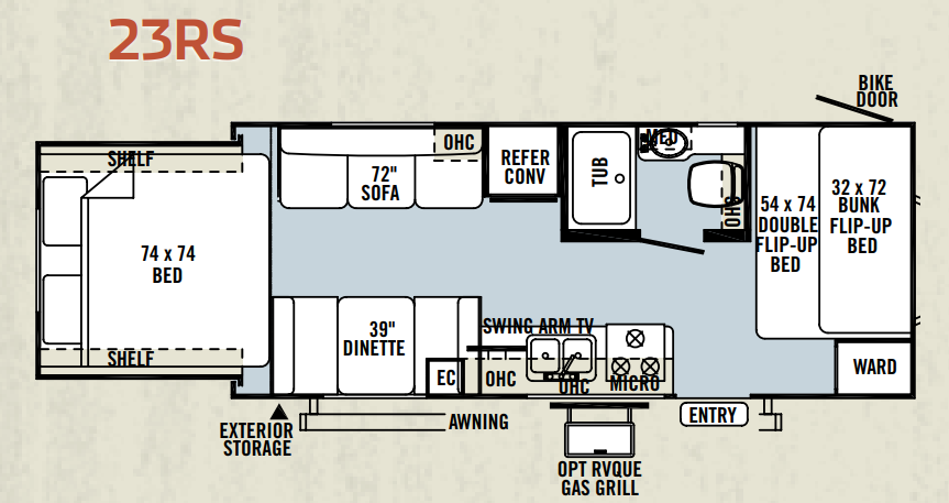 View 2013 Forest River Rockwood Roo 23RS complete specs and manufacturer brochures