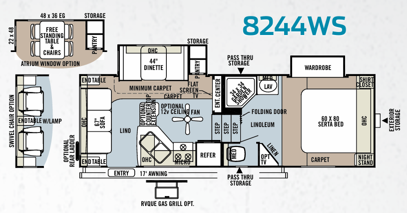 View 2013 Forest River Rockwood Signature Ultra Lite 8244WS complete specs and manufacturer brochures