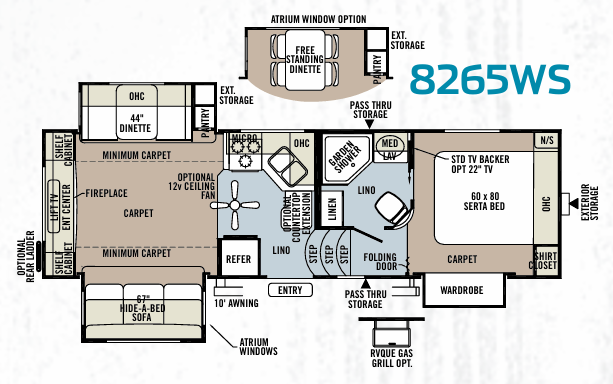 View 2013 Forest River Rockwood Signature Ultra Lite 8265WS complete specs and manufacturer brochures