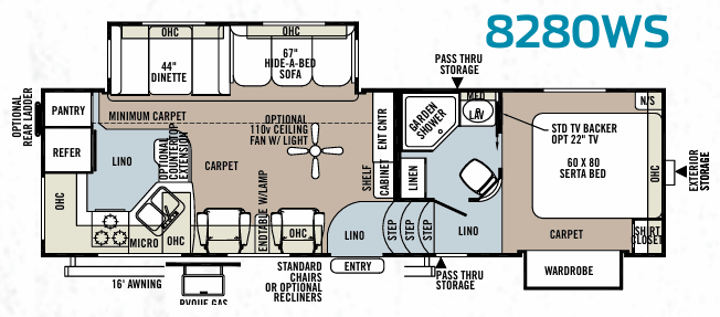View 2013 Forest River Rockwood Signature Ultra Lite 8280WS complete specs and manufacturer brochures