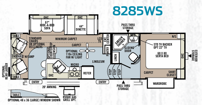 View 2013 Forest River Rockwood Signature Ultra Lite 8285WS complete specs and manufacturer brochures