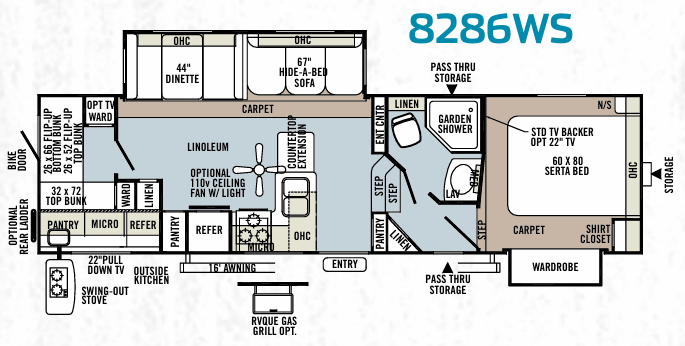 View 2013 Forest River Rockwood Signature Ultra Lite 8286WS complete specs and manufacturer brochures