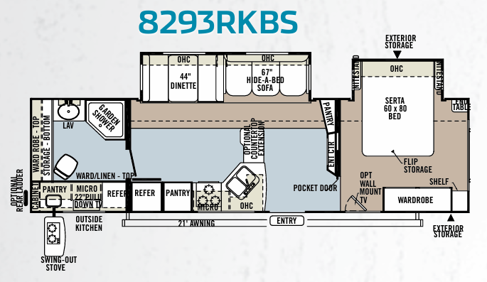 View 2013 Forest River Rockwood Signature Ultra Lite 8293RKBS complete specs and manufacturer brochures