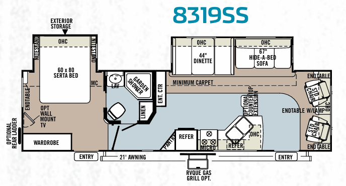View 2013 Forest River Rockwood Signature Ultra Lite 8319SS complete specs and manufacturer brochures